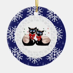 Ornament - Siamese Christmas Cats
