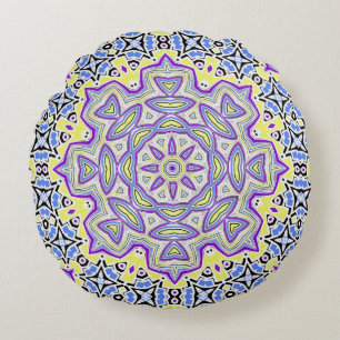 Ornament snowflake round cushion