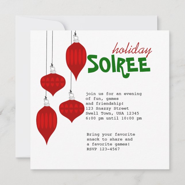 Ornament Soiree Invitation (Front)