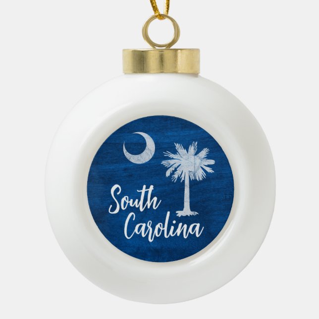 Ornament - South Carolina Flag with Palmetto Tree  (Front)