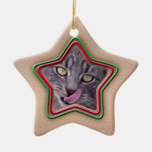 Ornament, Star, Cookie, Photo Ceramic Tree Decoration