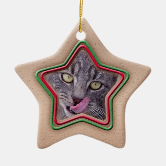 Ornament, Star, Cookie, Photo Ceramic Tree Decoration (Front)