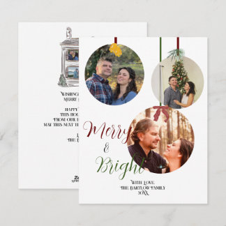 Ornament Style Holiday Christmas Card Six Pictures