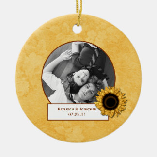 Ornament Sunflower Photo Wedding Keepsake