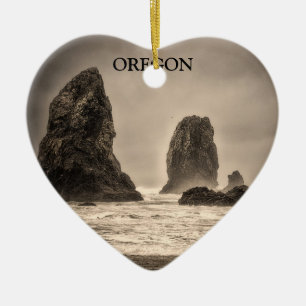 Ornament: The Needles 1 Toned (Heart) Ceramic Tree Decoration