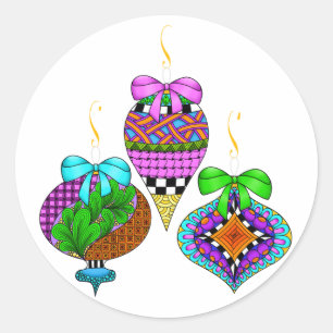 Ornament Twist Classic Round Sticker