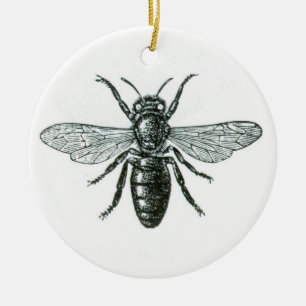 Ornament...Vintage bee Ceramic Tree Decoration