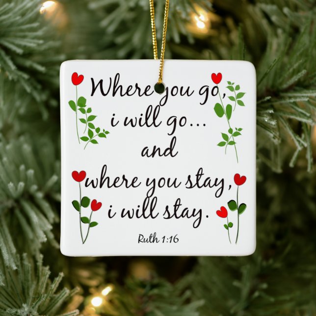 Ornament w Scripture Verse on Marriage (Ruth) (Tree)
