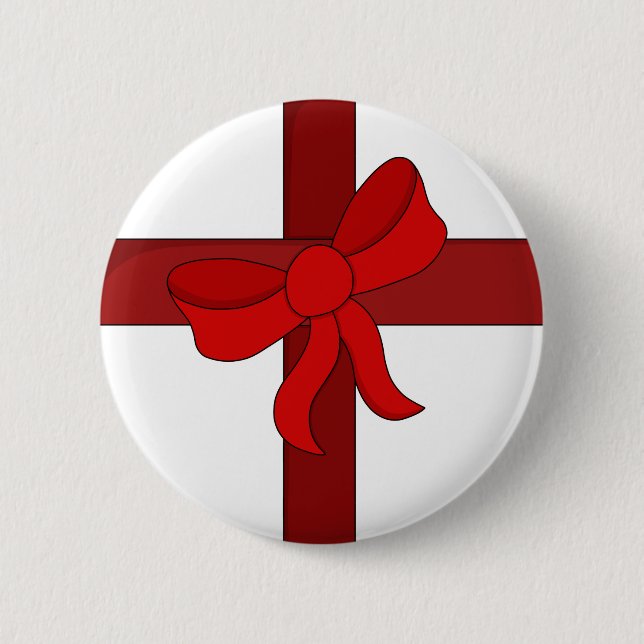 Ornament With a Red Bow 6 Cm Round Badge (Front)