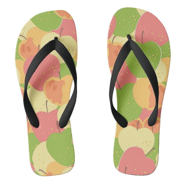 Ornament With Apples Flip Flops (Footbed)