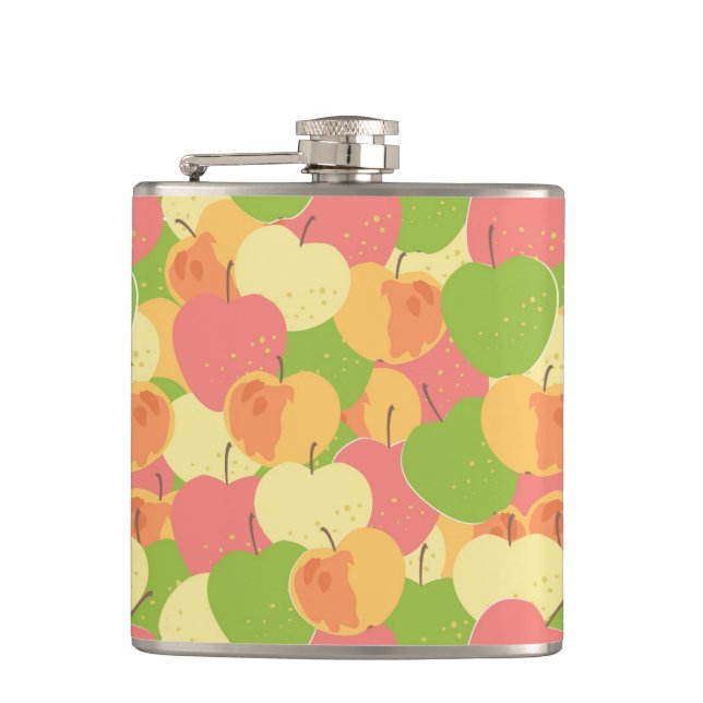 Ornament With Apples Hip Flask (Front)