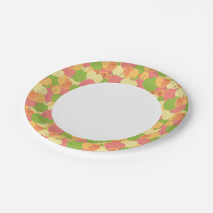 Ornament With Apples Paper Plate