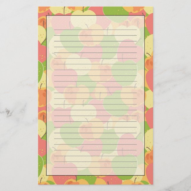 Ornament With Apples Stationery (Front)