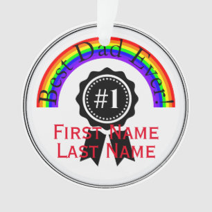 Ornament with Best Dad Ever Rainbow HAMbWG