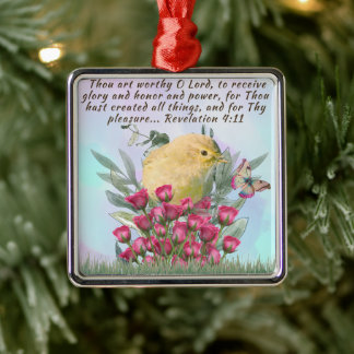 Ornament with bible verse -nature scene