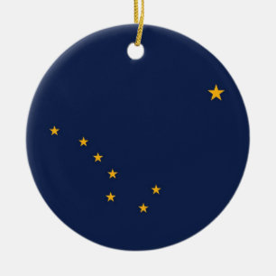 Ornament with flag of Alaska
