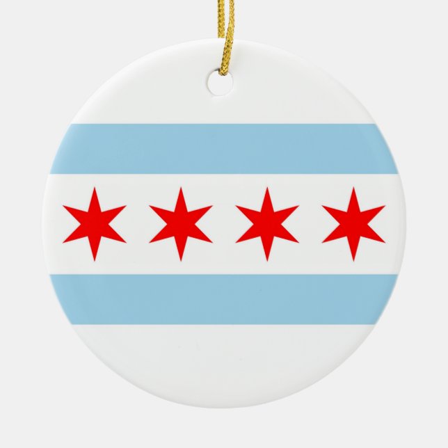 Ornament with flag of Chicago, Illinois (Front)