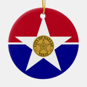 Ornament with flag of Dallas, USA
