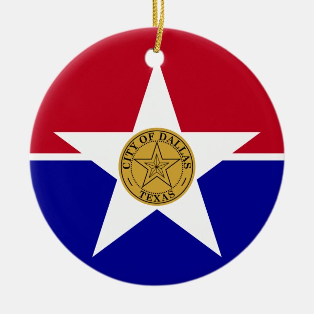 Ornament with flag of Dallas, USA (Front)