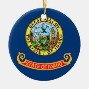 Ornament with flag of Idaho