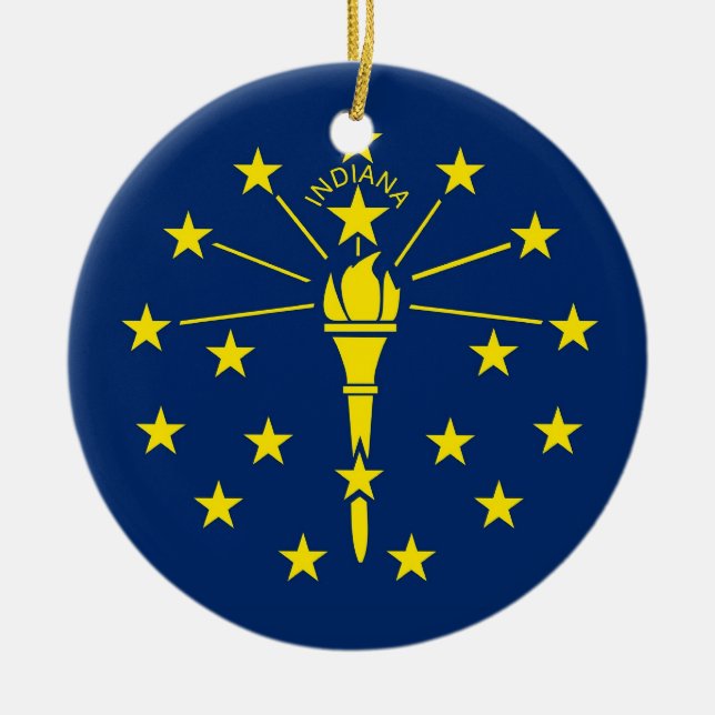 Ornament with flag of Indiana (Front)