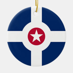 Ornament with flag of Indianapolis City, USA
