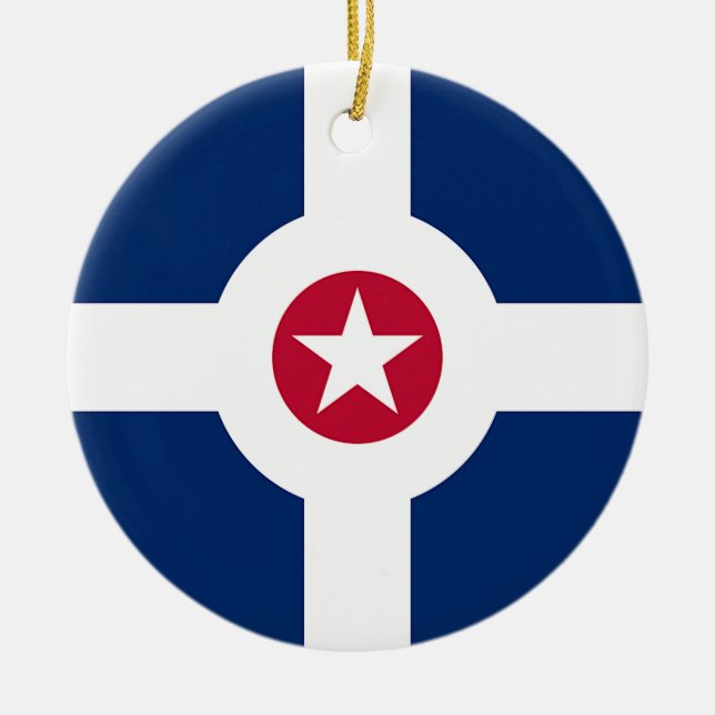 Ornament with flag of Indianapolis City, USA (Front)