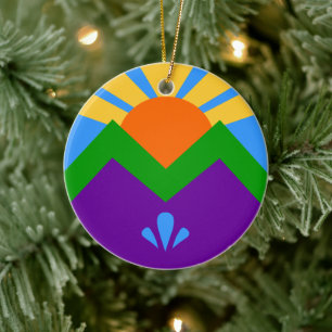 Ornament with flag of Manitou Springs, Colorado