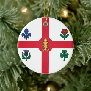 Ornament with flag of Montreal, Canada