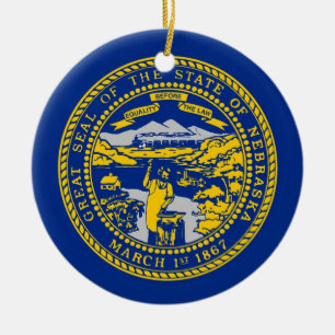 Ornament with flag of Nebraska