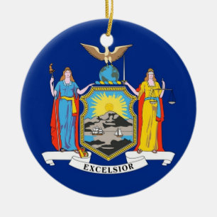 Ornament with flag of New York