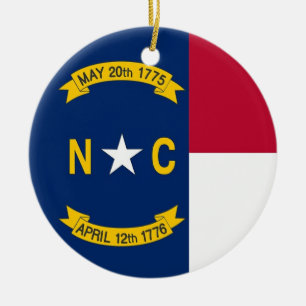 Ornament with flag of North Carolina