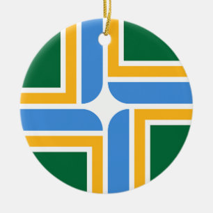 Ornament with flag of Portland, Oregon, USA