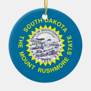 Ornament with flag of South Dakota