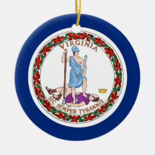 Ornament with flag of Virginia