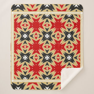 Ornament With Geometric Colorful Pattern,  Silk Ne Sherpa Blanket