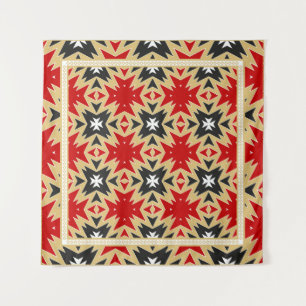Ornament With Geometric Colorful Pattern, Silk Ne Tapestry