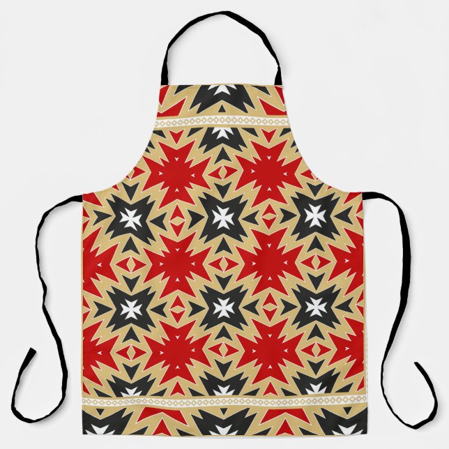 Ornament With Geometric Colourful Pattern,  Silk N Apron (Front)