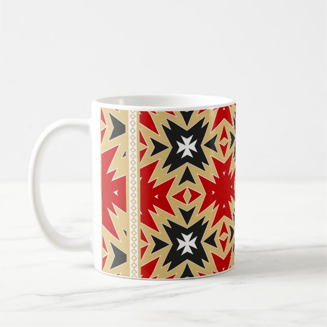 Ornament With Geometric Colourful Pattern,  Silk N Coffee Mug (Left)