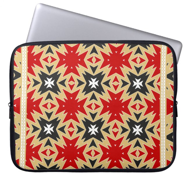 Ornament With Geometric Colourful Pattern,  Silk N Laptop Sleeve (Front)