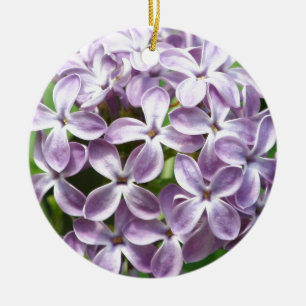 ornament with photo of beautiful purple lilacs