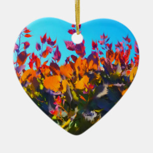 Ornament with picture of Fall leaves