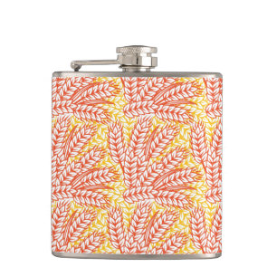 Ornament with wheat ears hip flask