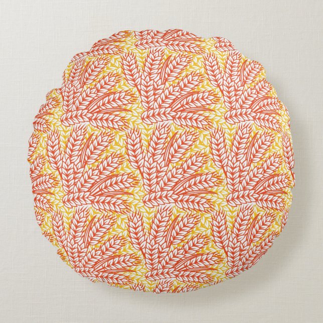 Ornament with wheat ears round cushion (Front)