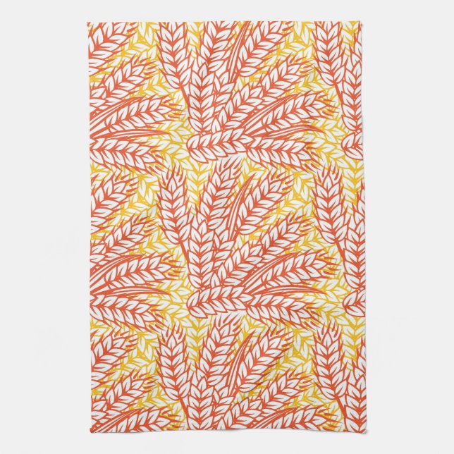 Ornament with wheat ears tea towel (Vertical)