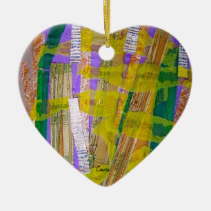 Ornament with whimsical collage.