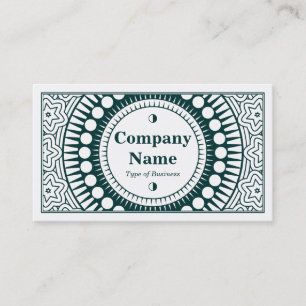 Ornamental 01 - Dark Moss Green on White Business Card