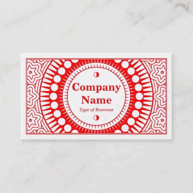 Ornamental 01 - Red on White Business Card (Front)