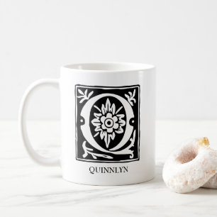 Ornamental Alphabet Letter Q Monogrammed Coffee Mug