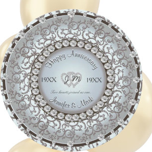 Ornamental Aniversary Diamond Monogram Invitation